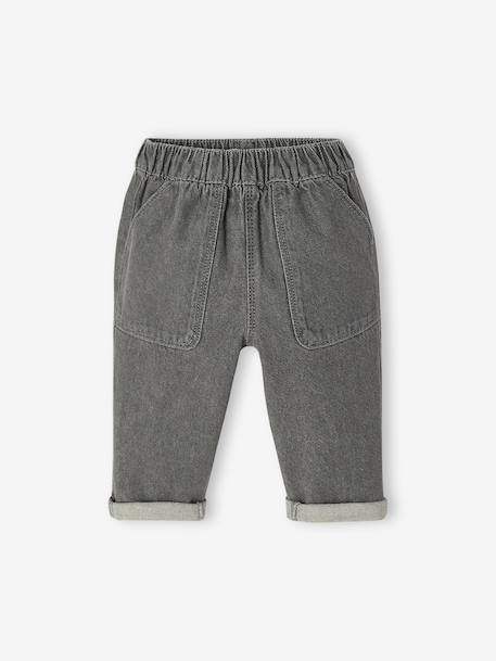 Jean bébé facile à enfiler denim brut+denim gris+stone 