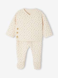 Bébé-Ensemble matelassé gilet + pantalon à pieds entièrement imprimé