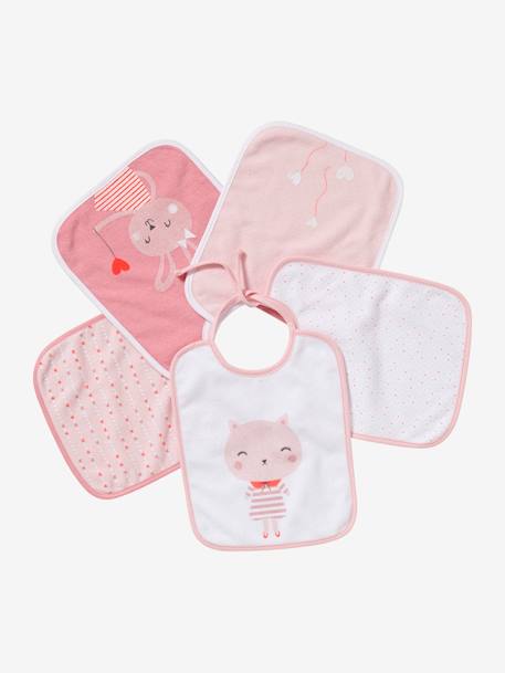 Lot De 5 Bavoirs Bebe Lot Rose Animaux Puericulture Lot De 5 Bavoirs Bebe Lot Rose Animaux Puericulture