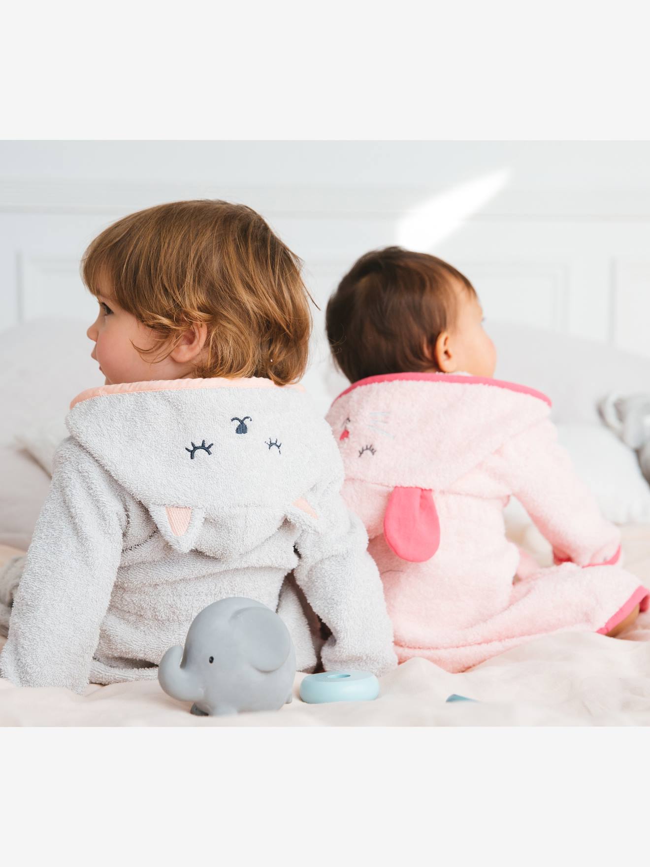 Peignoir De Bain Bebe Personnalisable Souris Rose Bebe