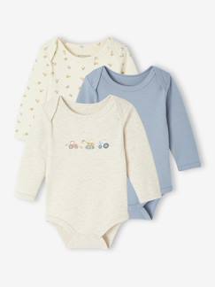 Baby-Body-Bio-Kollektion: 3er-Pack Baby Bodys in Schlupfform, Traktoren