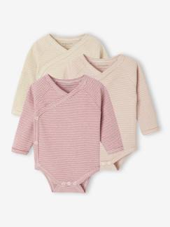 Baby-Body-Bio-Kollektion: 3er-Pack gestreifte Baby Wickelbodys