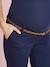 Pantalon chino grossesse entrejambe 78 cm et ceinture marine grisé 