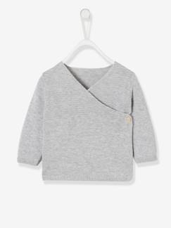 Baby-Pullover, Strickjacke, Sweatshirt-Pullover-Bio-Kollektion: Strickjacke für Neugeborene