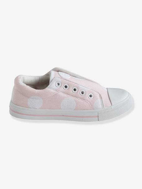 Tennis élastiquées fille en toile BLEU DENIM+NOIR+ROSE+ROSE IMPRIME 