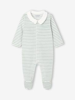 Bio-Kollektion: Baby Samt-Strampler mit Öffnung vorn, personalisierbar