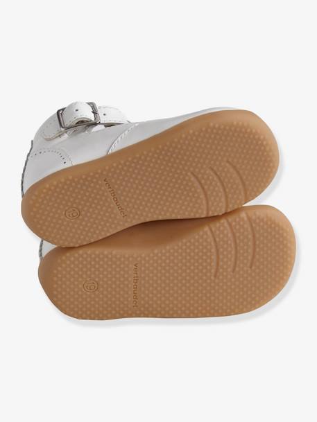 Mädchen Lauflernsandalen, Leder rosa metallic+weiß 