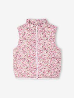 Mädchen-Mantel, Jacke-Daunenjacke-Geblümte Mädchen Steppweste mit Recycling-Wattierung