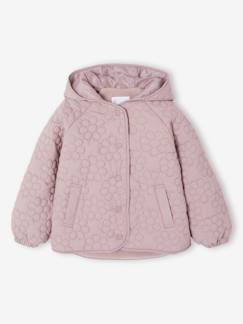 Mädchen-Mantel, Jacke-Daunenjacke-Mädchen Light-Steppjacke mit Blumenmuster