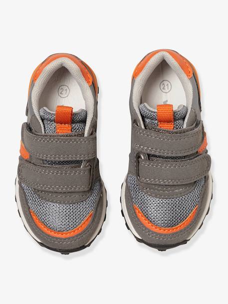 Baskets scratchées bébé garçon esprit running BLEU+GRIS ASPHALTE 