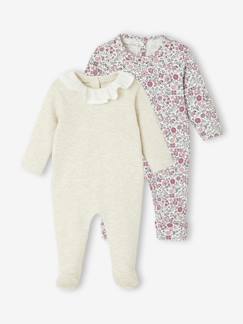 Bio-Kollektion: 2er-Pack Baby Strampler mit Kragen und abnehmbarem Fuss