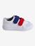 Tennis scratchées bébé garçon en toile BLANC+BLEU DENIM+ROUGE 