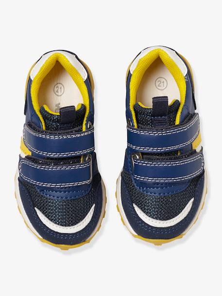 Baskets scratchées bébé garçon esprit running BLEU+GRIS ASPHALTE 