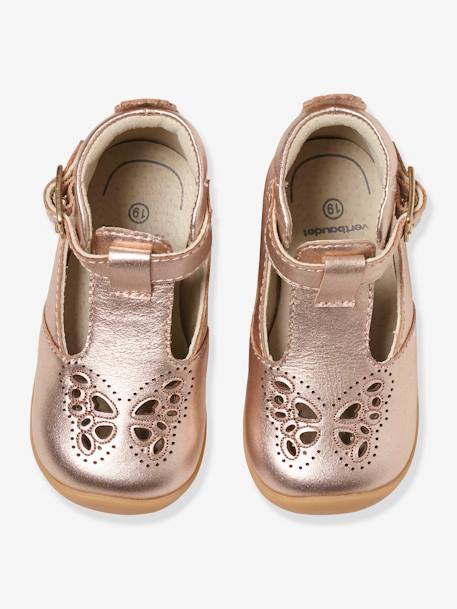 Mädchen Lauflernsandalen, Leder rosa metallic+weiß 