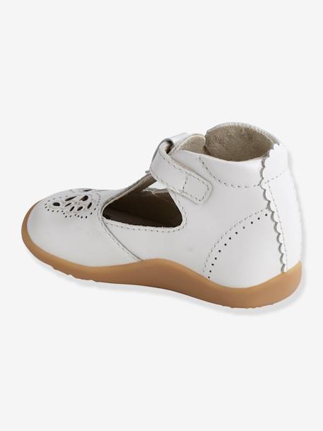 Mädchen Lauflernsandalen, Leder rosa metallic+weiß 