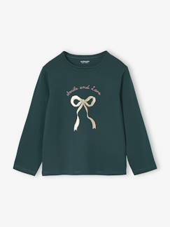 Fille-T-shirt, sous-pull-T-shirt-T-shirt animation métallisée fille manches longues