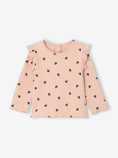 Bébé-T-shirt en côtes manches volantées bébé fille