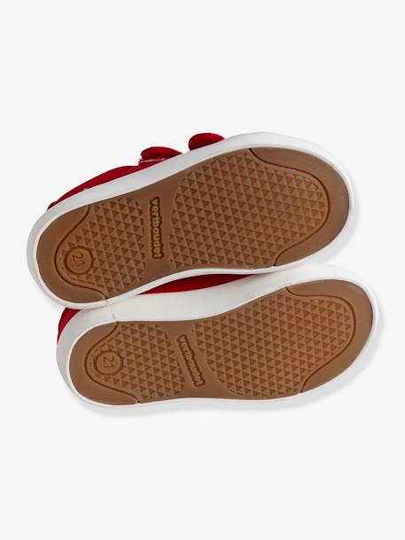 Stoffschuhe für Baby Jungen, Klettverschluss BLUE DENIM+ROT+WEISS 