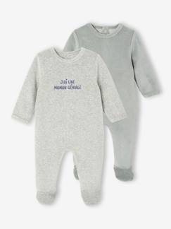 Bio-Kollektion: 2er-Pack Baby Strampler, Samt & Cord