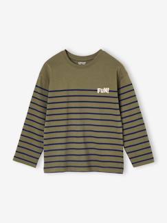 Garçon-T-shirt, polo, sous-pull-T-shirt-Tee-shirt marinière garçon détail flocage velours