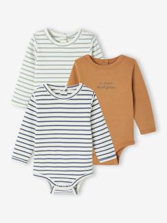 Baby-Body-Bio-Kollektion: 3er-Pack Baby Bodys aus Interlock- & Rippjersey