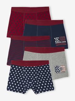 Garçon-Sous-vêtement-Lot 5 Boxers drapeau Garçon