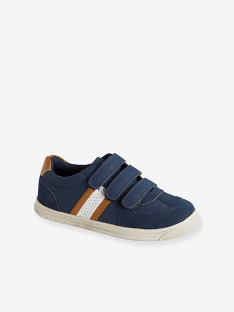 Jungensneakers mit Klettverschluss NAVY+WEISS 