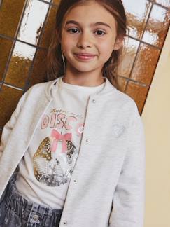 Fille-T-shirt, sous-pull-T-shirt animation métallisée fille manches longues