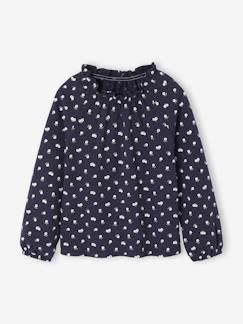 Mädchen-T-Shirt, Unterziehpulli-Mädchen Blusenshirt mit Rüschenkragen
