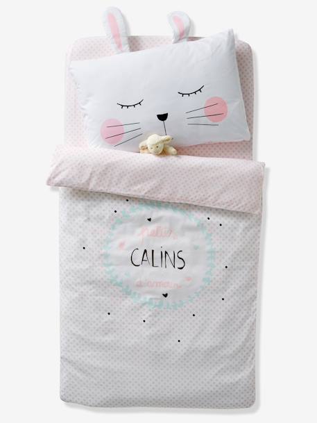 Housse De Couette Bebe Calins D Amour Oeko Tex Blanc Linge De Maison Et Decoration