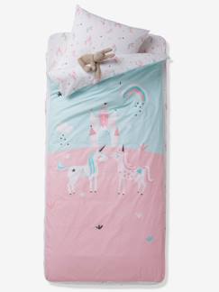 Linge de maison et décoration-Linge de lit enfant-Fourre de duvet-Parure Caradou "facile à border" avec duvet LICORNES MAGIQUES