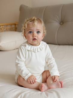 Bébé-Body bébé col en broderie anglaise manches longues