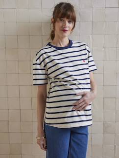 T-shirt rayé de grossesse en coton biologique