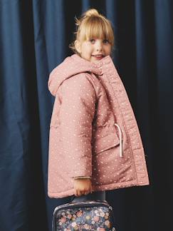 Mädchen-Mantel, Jacke-Mantel, Parka, Blouson-Mädchen 3-in-1-Parka mit Kapuze und Steppweste, Recycling-Wattierung