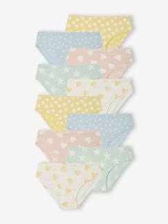 Mädchen-10er-Pack Slips mit Herz- & Sternenmuster, Mädchen