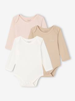Baby-Body-Bio-Kollektion: 3er-Pack Baby Bodys aus Interlock & Pointelle-Jersey