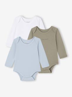 Baby-Body-Bio-Kollektion: 3er-Pack Baby Schlupfbodys, Ripp & Interlock-Jersey