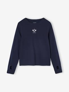 Fille-T-shirt, sous-pull-Tee-shirt sport motif tennis fille manches longues