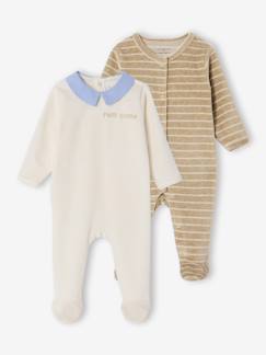 2er-Pack Baby Samt-Schlafanzüge mit Fuss ENVIE DE FRAISE, personalisierbar