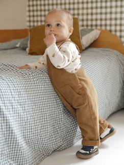 Bébé-Ensemble-Ensemble bébé salopette en velours + T-shirt