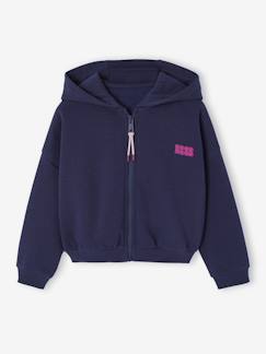 Mädchen-Pullover, Strickjacke, Sweatshirt-Mädchen Cropped-Kapuzensweatjacke mit Recycling-Material