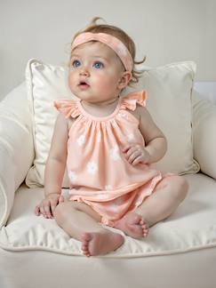 Baby-Shorts-Bedrucktes Mädchen Baby-Set: Top, Shorts & Haarband