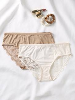 Lot 2 culottes de grossesse en microfibre et dentelle
