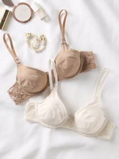 Lot de 2 soutiens-gorge en microfibre et dentelle grossesse et allaitement