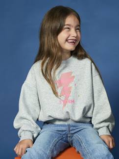 Mädchen-Pullover, Strickjacke, Sweatshirt-Mädchen Cropped-Sweatshirt mit Glitzerprint