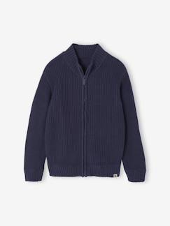 Junge-Pullover, Strickjacke, Sweatshirt-Strickjacke mit Stehkragen für Jungen