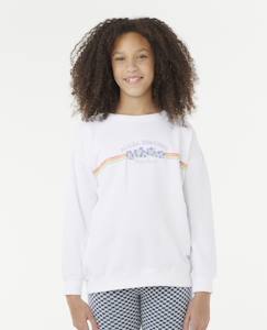 Mädchen-Pullover, Strickjacke, Sweatshirt-Mädchen Sweatshirt mit exotischem Blumenmuster RIP CURL, Bio-Baumwolle