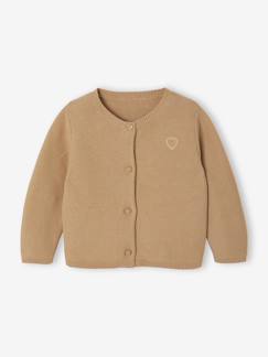 Bébé-Pull, gilet, sweat-Cardigan broderie dorée coeur bébé