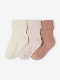 Baby-Socken, Strumpfhose-3er-Pack Baby Socken mit Wellen-Umschlag