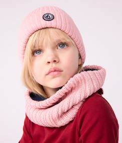 Mädchen-Accessoires-Strickmütze mit Fleecefutter Kinder PETIT BATEAU